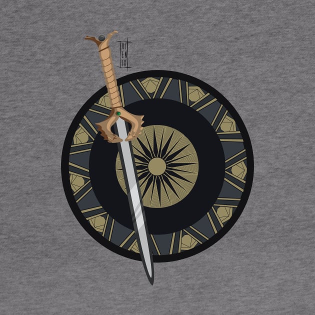 Shield and Sword T-Shirt by vienix